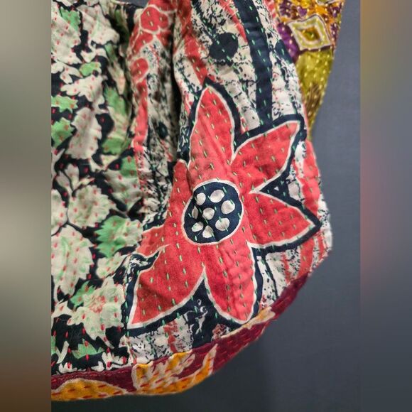 Cotton Patchwork Boho Slouchy Shoulder Bag Hobo Hippie Festival Market 23x16x5 - Picture 13 of 13